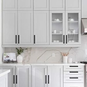 Ravinte 10 Pack 5 Inch Square Cabinet Handles Matte Black Pulls Drawer Kitchen Hardware for Cabinets Cupboard.