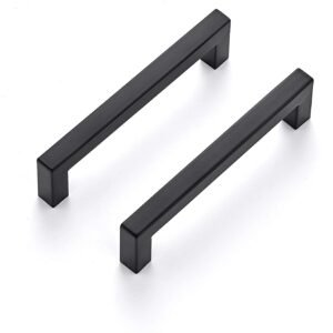 Ravinte 10 Pack 5 Inch Square Cabinet Handles Matte Black Pulls Drawer Kitchen Hardware for Cabinets Cupboard.