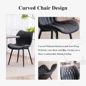 YOUNIKE Dining Chairs Set of 2, Upholstered Faux Leather Kitchen & Dining Room Chairs